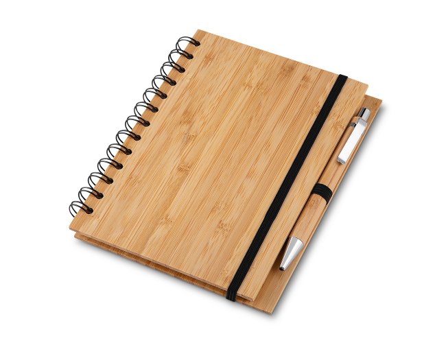 Caderno de anotações em Bambu Personalizado