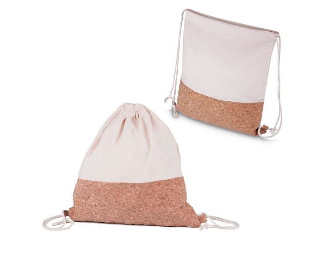 Sacola/Mochila em Algodo e Cortia 140g/m (39x37cm)