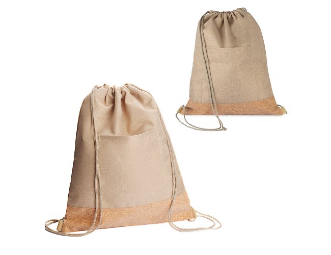 Sacola/Mochila em Polister 600D e Cortia (34x38cm)