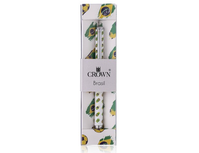 Caneta Crown Full Printed Brasil Esferogrfica