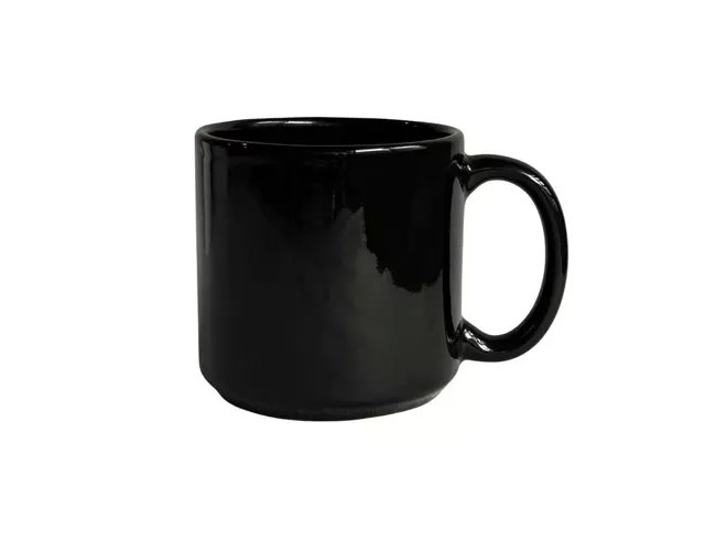 Caneca de Porcelana Preta com 360 ml Personalizada