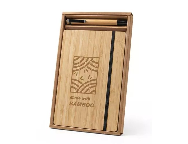 Conjunto de caderno A5 em bambu Personalizado