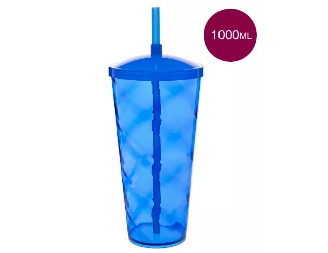Copo com Canudo 1 Litro Personalizado
