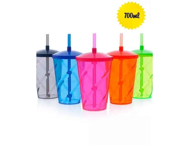 Copo Twister com Tampa e Canudo Personalizado