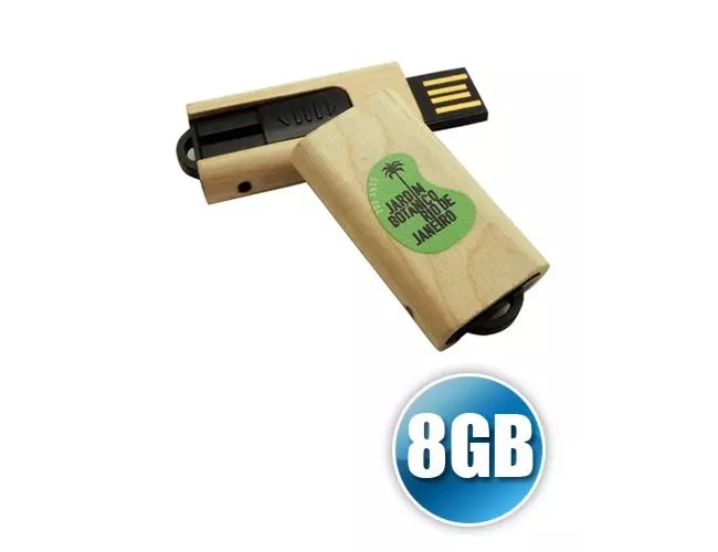 Pen drive de Madeira 8GB Personalizado