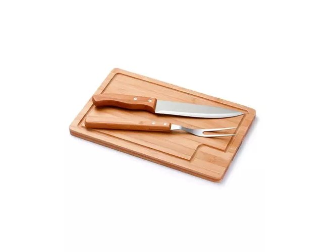 Kit Churrasco Tabua Faca e Garfo para Brindes
