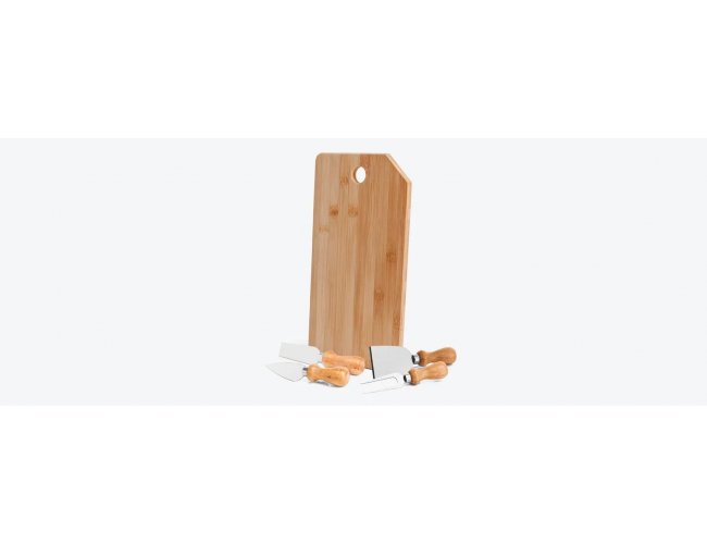Conj. Para Queijo Em Bambu / Inox Oregon - 5 Ps