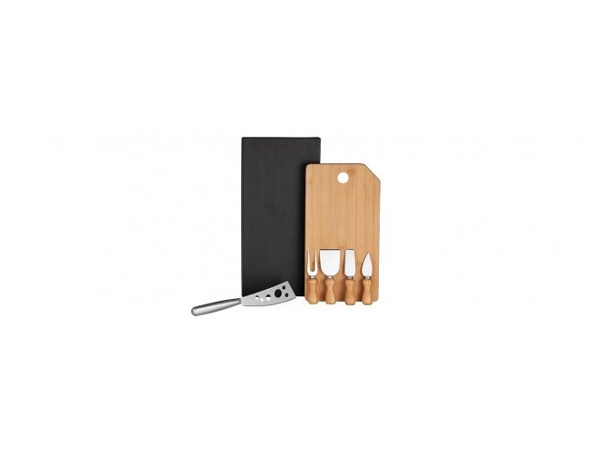 CONJ. PARA QUEIJO EM BAMBU / INOX OREGON - 6 PS
