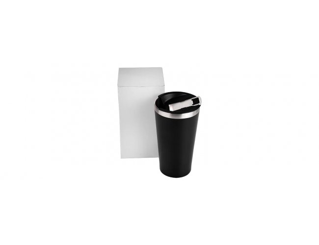 Copo Trmico C/ Tampa E Abridor - Preto - 500 Ml