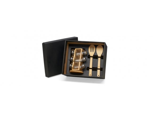KIT PORTA CONDIMENTOS E COLHERES - 3 PEAS