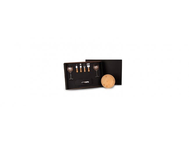 Kit Queijo E Vinho Com Abridor Saca Rolhas- 8 Ps.