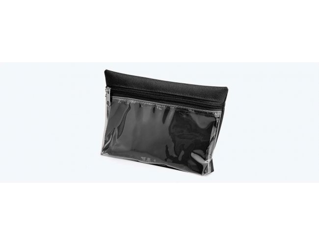 Necessaire Em Oxford / Pvc - Preta - 19X12,5Cm