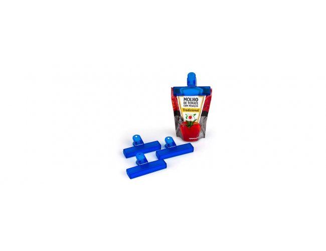 Prendedores De Embalagem Em Poliestireno - Azul - 4 Ps - No Acompanha Molho
