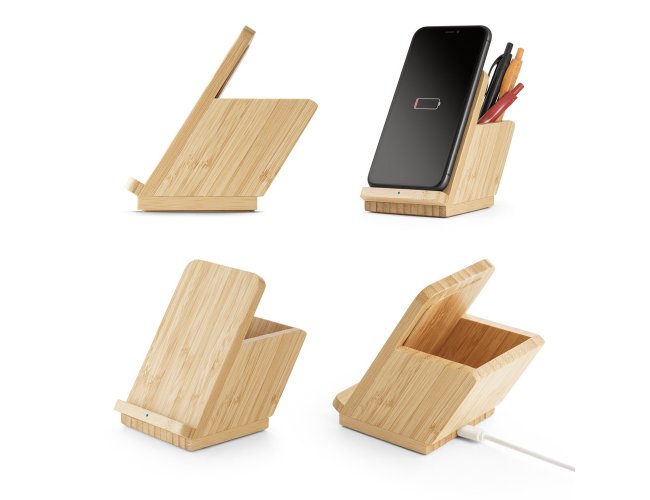 LEAVITT II. Carregador wireless em bambu