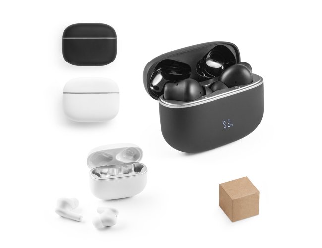CAUBY. Fones de ouvido wireless em ABS 100% reciclado, com ANC 500 mAh
