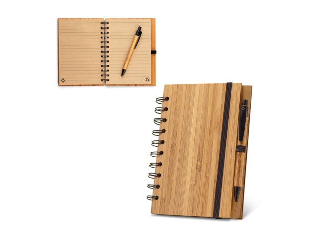 DICKENS A5. Caderno A5 em bambu com pginas pautadas recicladas