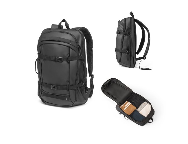 KAMPALA. Mochila para notebook em 900D polister reciclado de alta densidade com revestimento resistente  agua 17.3