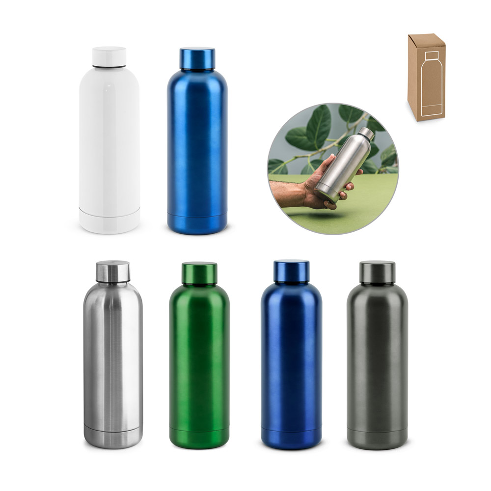ODIN METTALIC. Squeeze em ao inox  (90% reciclado) com acabamento em mate metlico 550 mL