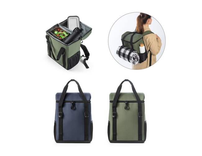 ROMA L. Mochila trmica almofadada em 600D ripstop em polister reciclado (100% rPET) 16 L