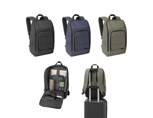 TOULON. Mochila para notebook em 600D, poliéster reciclado (100% rPET), de alta densidade, com revestimento resistente à água 16