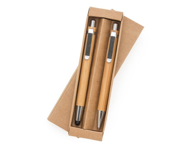 Kit Ecológico Caneta e Lapiseira Bambu Personalizado