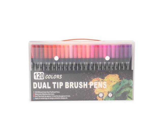 Kit Canetinhas Ponta Dupla 120 Cores