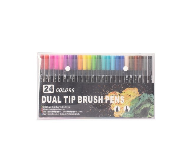 Kit Canetinhas Ponta Dupla 24 Cores