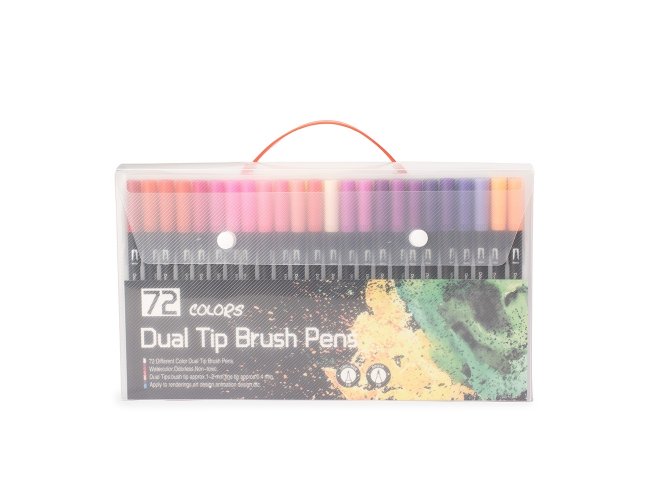 Kit Canetinhas Ponta Dupla 72 Cores