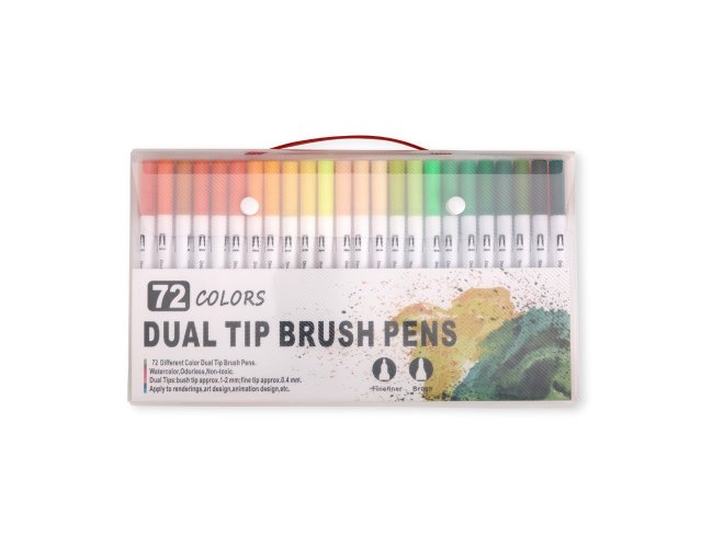 Kit Canetinhas Ponta Dupla 72 Cores