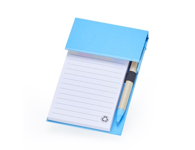 Bloco de Anotações com Autoadesivos e Caneta