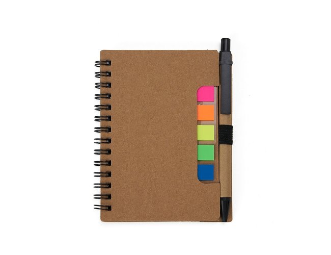 Bloco de Anotações Ecológico com Autoadesivos e Caneta