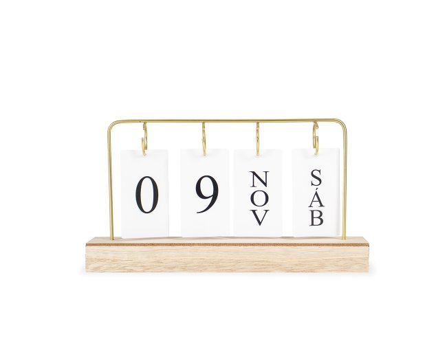 Calend�rio Permanente MDF com Al�a de Ferro