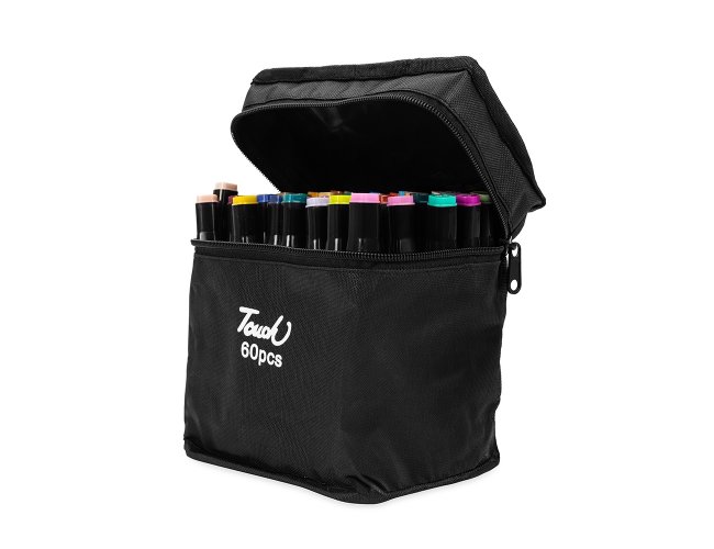 Kit Canetas Marcadoras Pontas Duplas 60 Cores