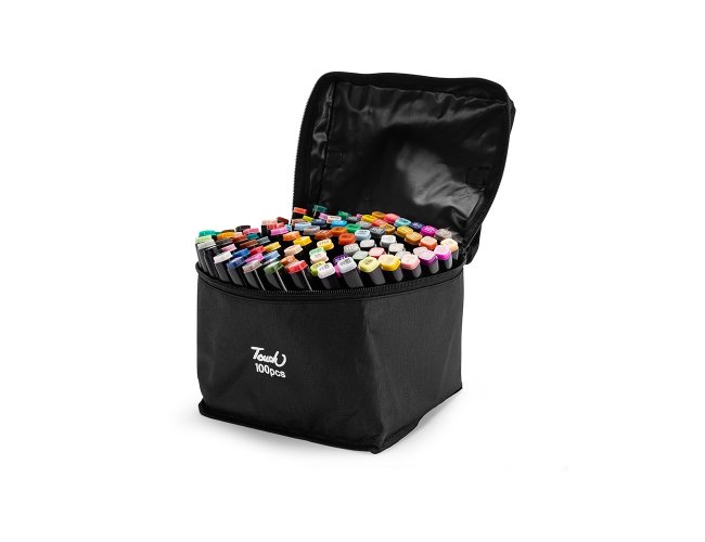 Kit Canetas Marcadoras Pontas Duplas com 100 Cores