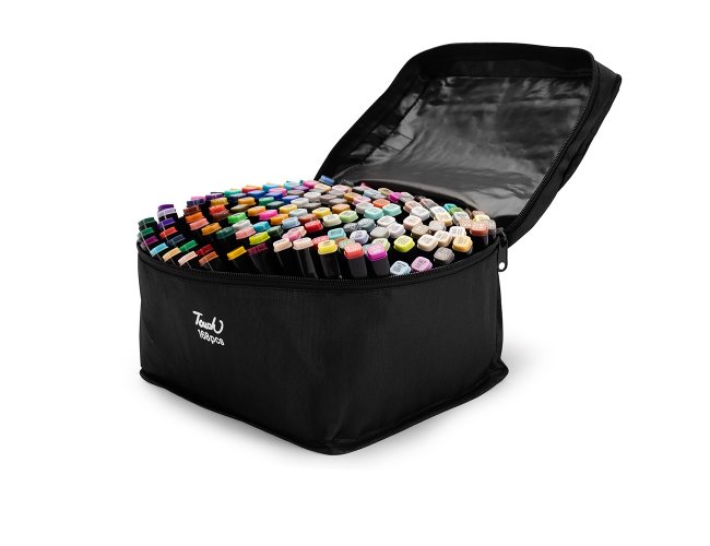 Kit Canetas Marcadoras Pontas Duplas com 168 Cores