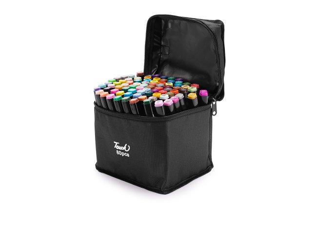 Kit Canetas Marcadoras Pontas Duplas com 80 Cores