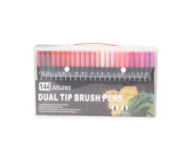 Kit Canetinhas Ponta Dupla 144 Cores