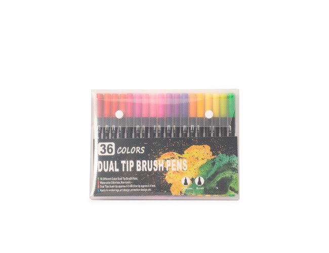 Kit Canetinhas Ponta Dupla 36 Cores