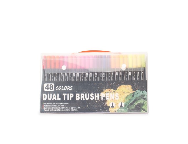 Kit Canetinhas Ponta Dupla 48 Cores