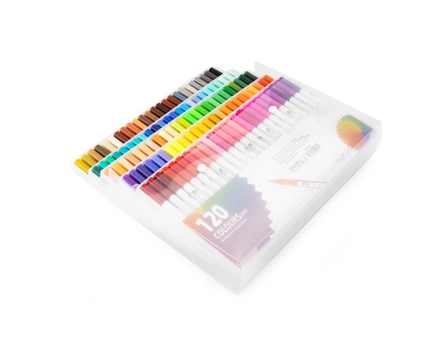 Kit Canetinhas Ponta Dupla Com 120 Cores