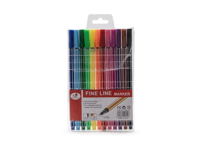 Kit Canetinhas Tra�o Fino 12 cores