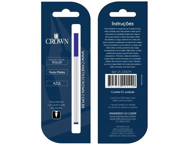 CARGA ROLLERBALL Cor: AZUL