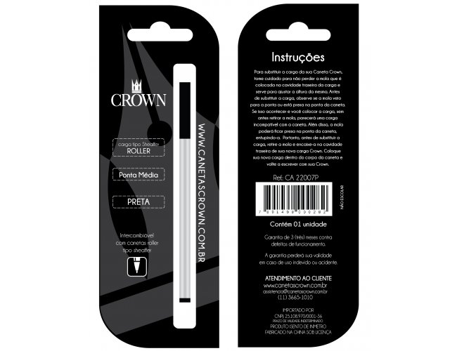 CARGA ROLLERBALL Cor: PRETA