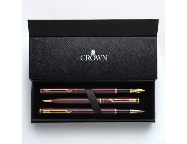 Kit Premium Crown Capricci Esferogrfica Roller e Tinteiro Bordo