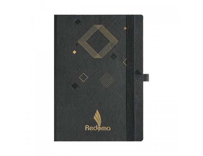 Notebook Médio Lombada Black & Gold