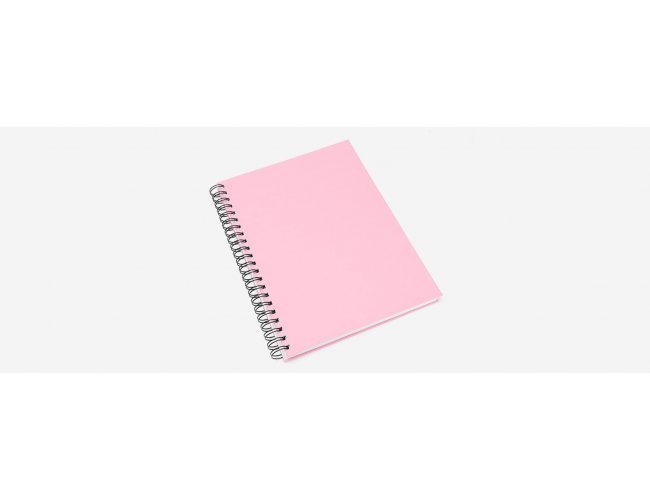 CADERNO PAUTADO COM WIRE-O - ROSA - 29X21,5CM - 100 FLS