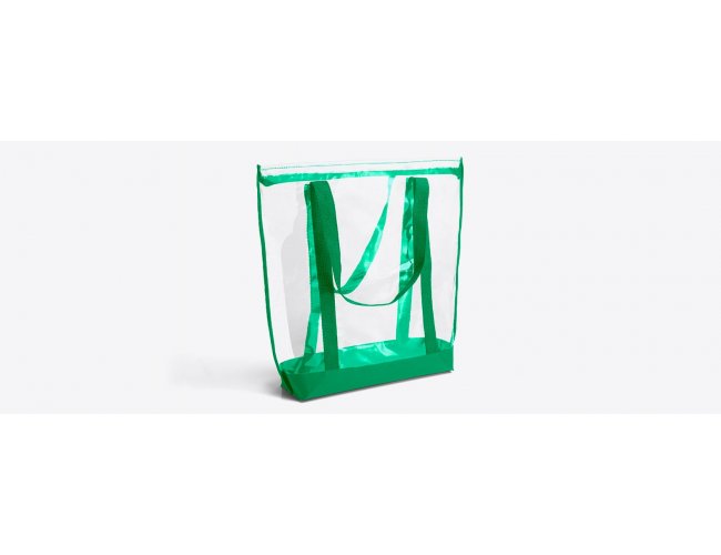 SACOLA TRANSPARENTE EM PVC / NYLON 600 - VERDE