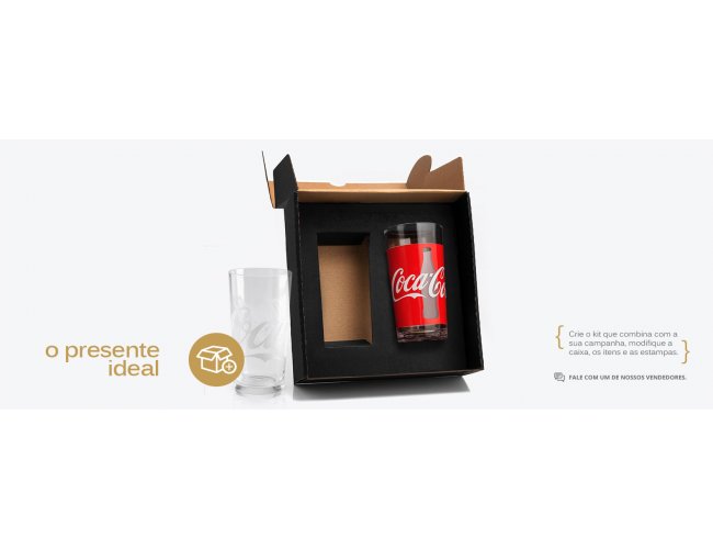 JOGO DE COPOS VIDRO 390 ML - COCA COLA CLASSIC - 2 PS