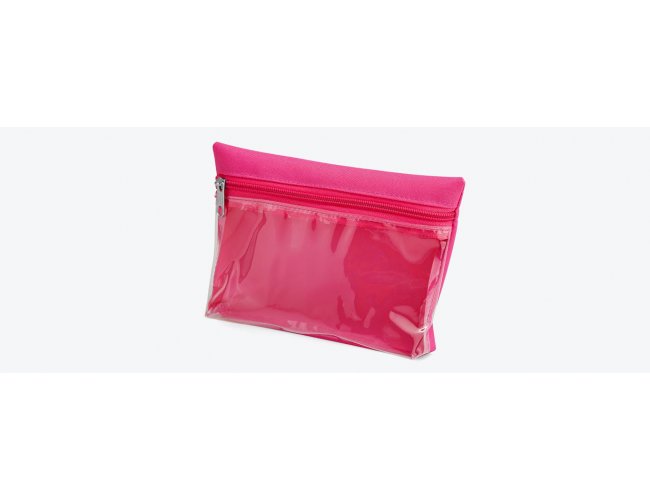 NECESSAIRE EM OXFORD / PVC - ROSA - 19X12,5CM