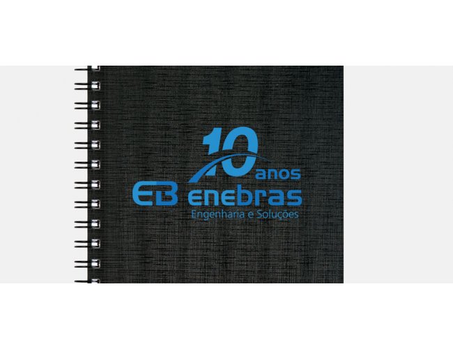 CADERNO PAUTADO COM WIRE-O - PRETO - 23,5X18CM - 100 FLS